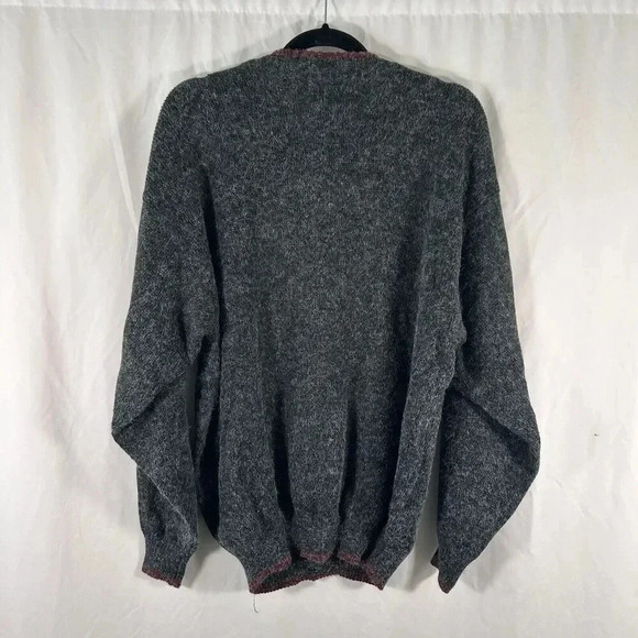 Vintage Diner Sportswear Sweater Men's Large Grey Crew Neck Long Sleeve Pullover - Picture 6 of 8